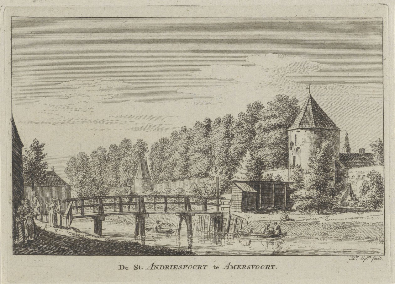 Utsikt over Sint Andriespoort i Amersfoort St. Andriespoort i Amersvoort (tittel på objekt) av Hendrik Spilman