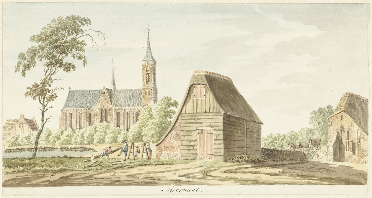 Utsikt over landsbyen Hoornaar av Hendrik Tavenier
