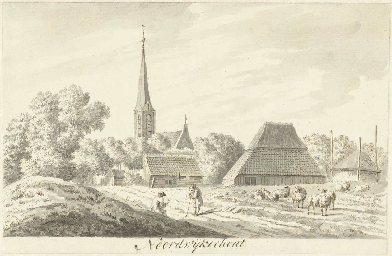 Utsikt over landsbyen Noordwijkerhout av Hendrik Tavenier