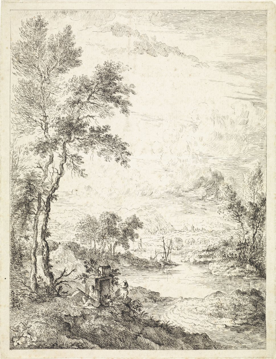 Landskap med en elv av Hendrik Tavenier