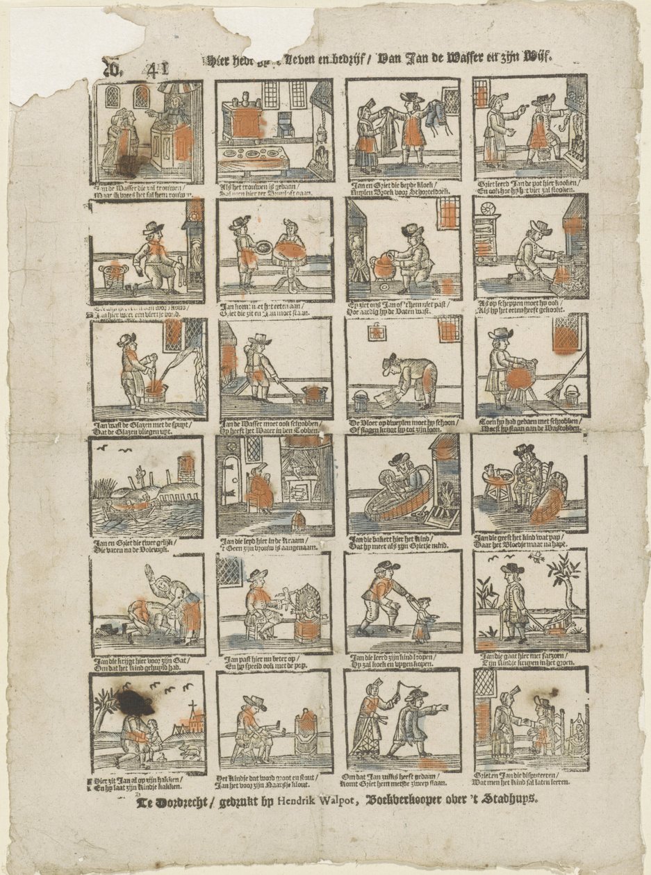 Her har du ditt liv og virksomhet / Van Jan de Wasser og hans kone (tittel på objekt) av Hendrik Walpot