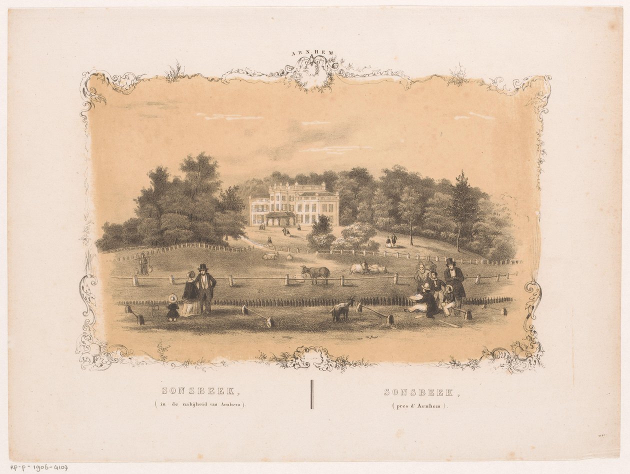 Utsikt over Sonsbeek eiendom Sonsbeek (nær Arnhem) (tittel på objekt) Arnhem (serietittel på objekt) av Hendrik Wilhelmus Last (attributed to)