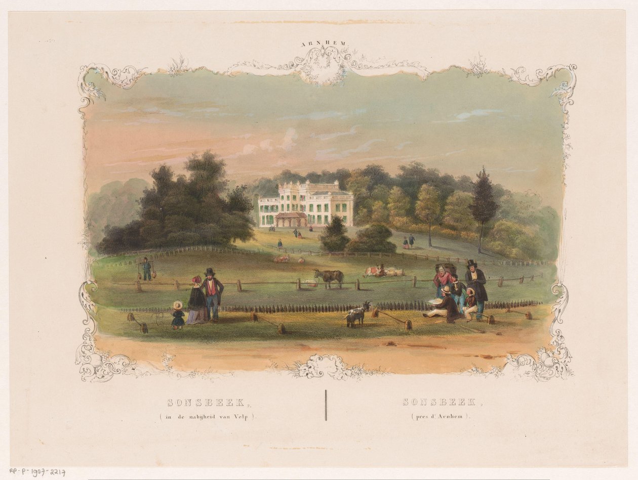 Utsikt over Sonsbeek eiendom Sonsbeek (nær Velp) (tittel på objekt) Arnhem (serietittel på objekt) av Hendrik Wilhelmus Last (attributed to)