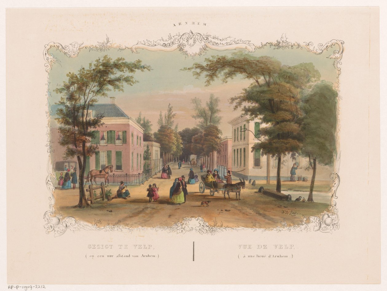 Gate i Velp nær Arnhem Gezigt i Velp (en time unna Arnhem) (tittel på objekt) Arnhem (serietittel på objekt) av Hendrik Wilhelmus Last