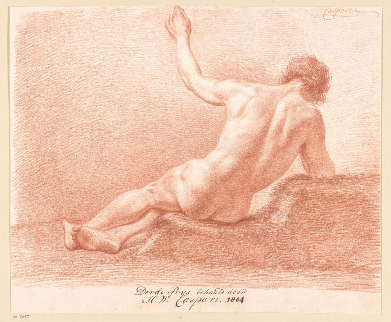 Sittende mann naken, sett fra baksiden (3. pris 1804) av Hendrik Willem Caspari