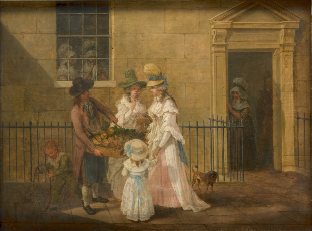 Grønnsakselger, 1790 av Hendrik Willem Schweickardt