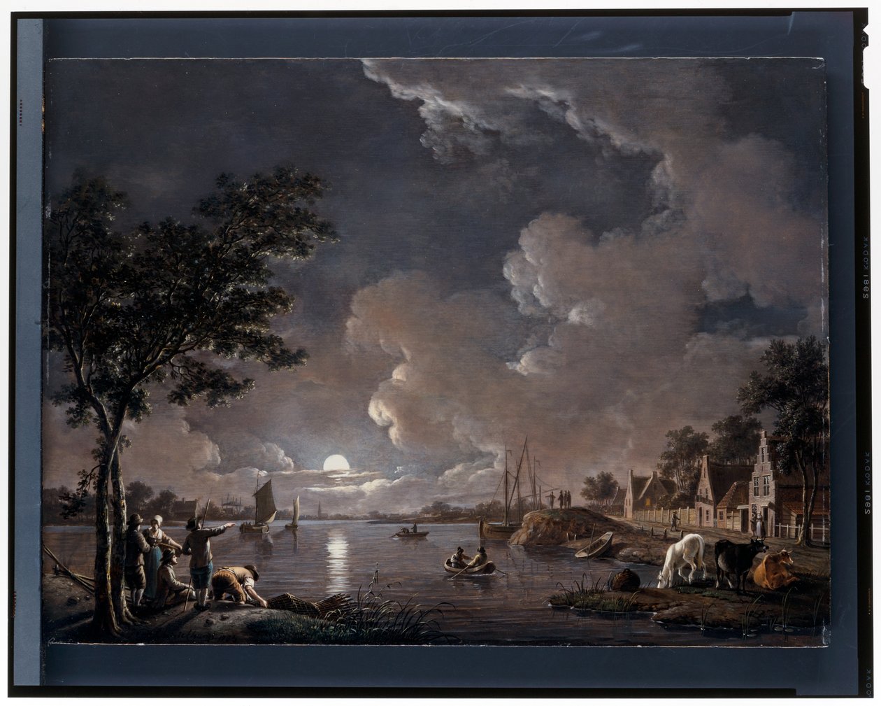 Et elvelandskap av måneskinn av Hendrik Willem Schweickhardt