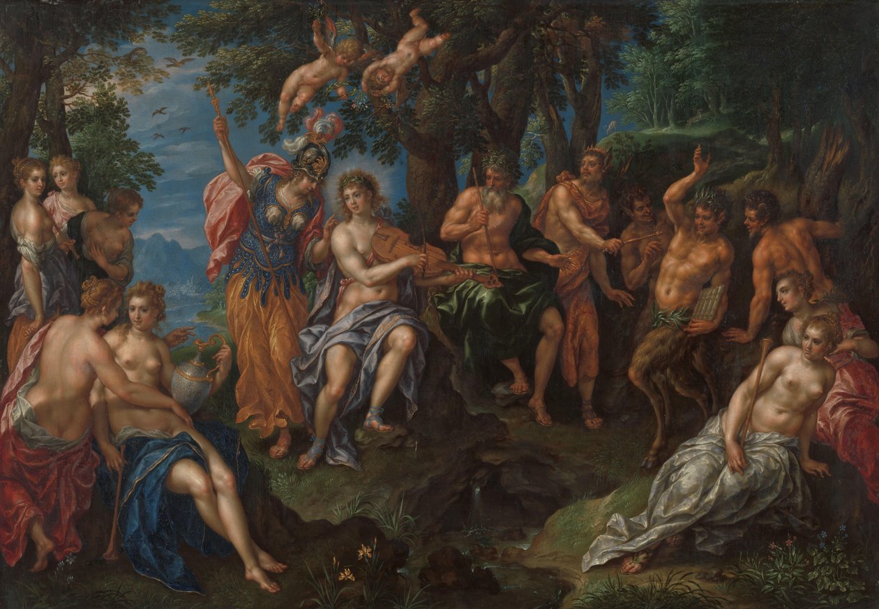 Konkurransen mellom Apollo og Pan av Hendrik de Clerck