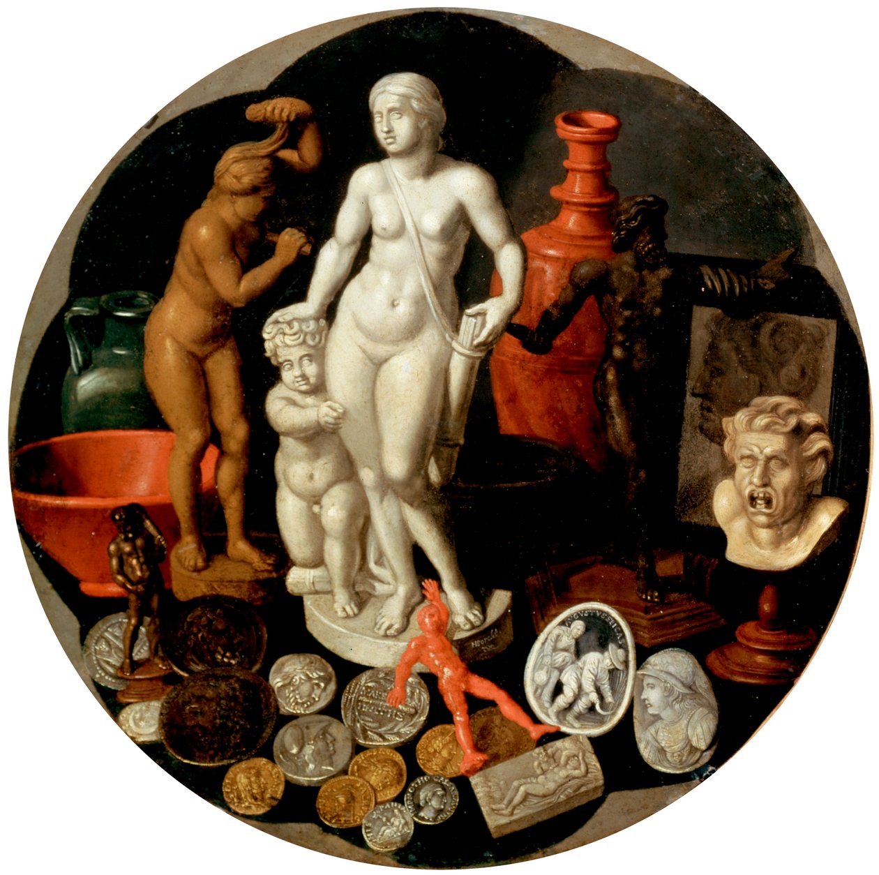 Stilleben med en samling kuriositeter, 1600-tallet. av Hendrik the Younger Borcht van der