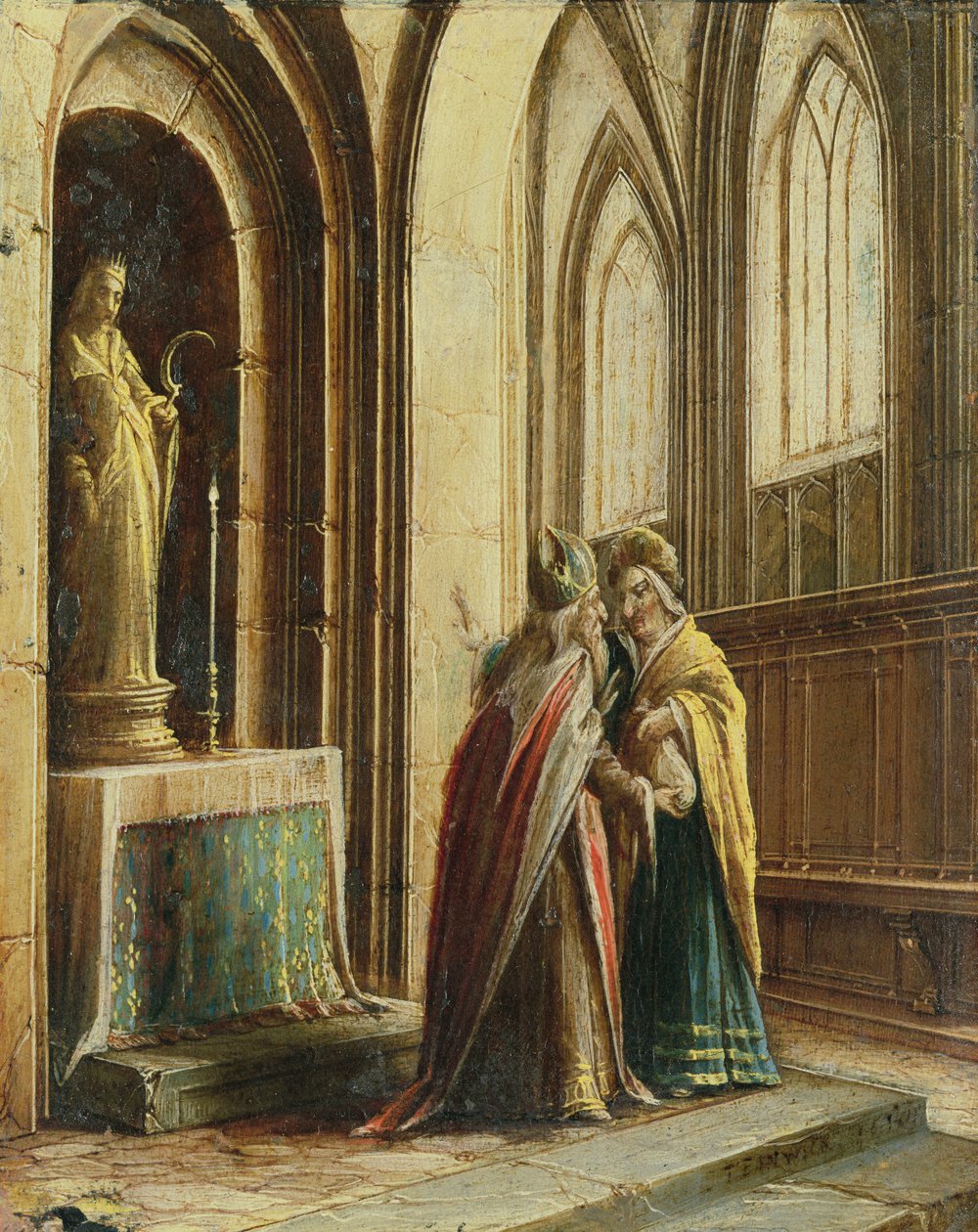 To skikkelser i en kirke av Hendrik the Younger Steenwyck