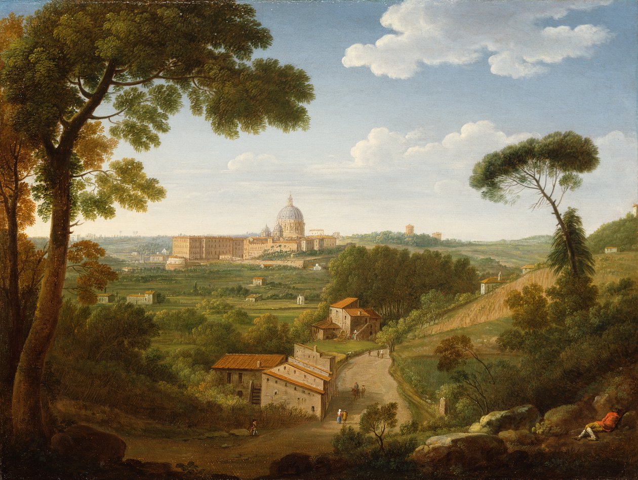 Vatikanet fra Monte Mario (olje på lerret) av Hendrik van Lint