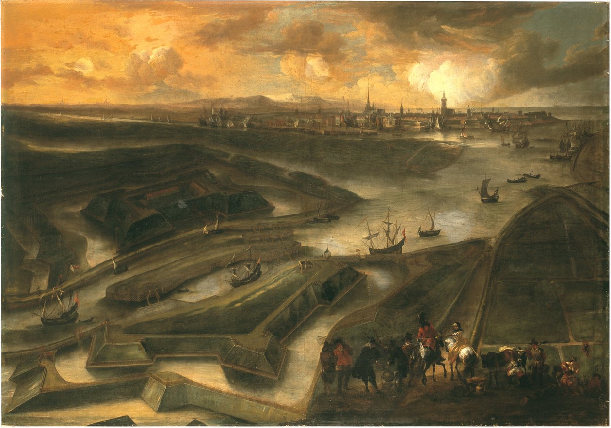 Utsikt over Oostende (olje på lerret) av Hendrik van Minderhout