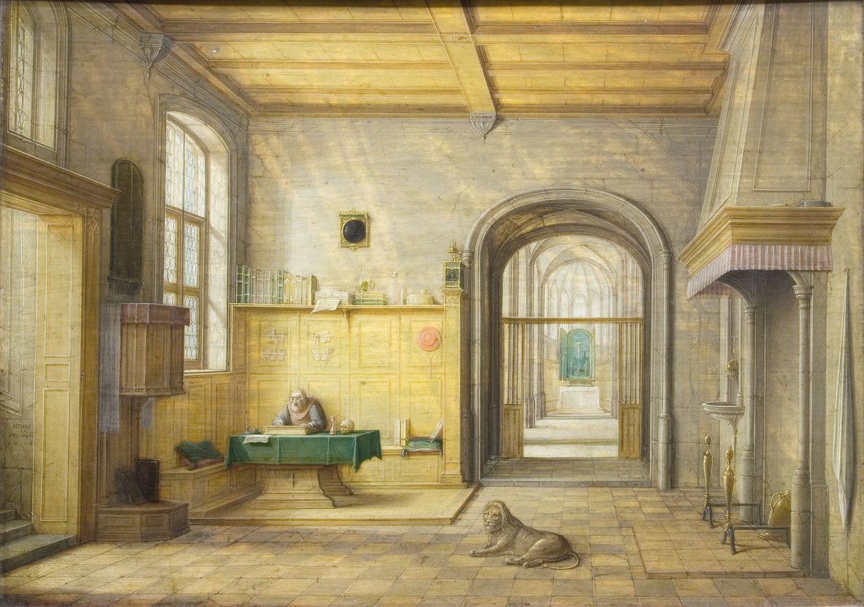 St Jerome i hans studie, 1624 av Hendrik van Steenwyck