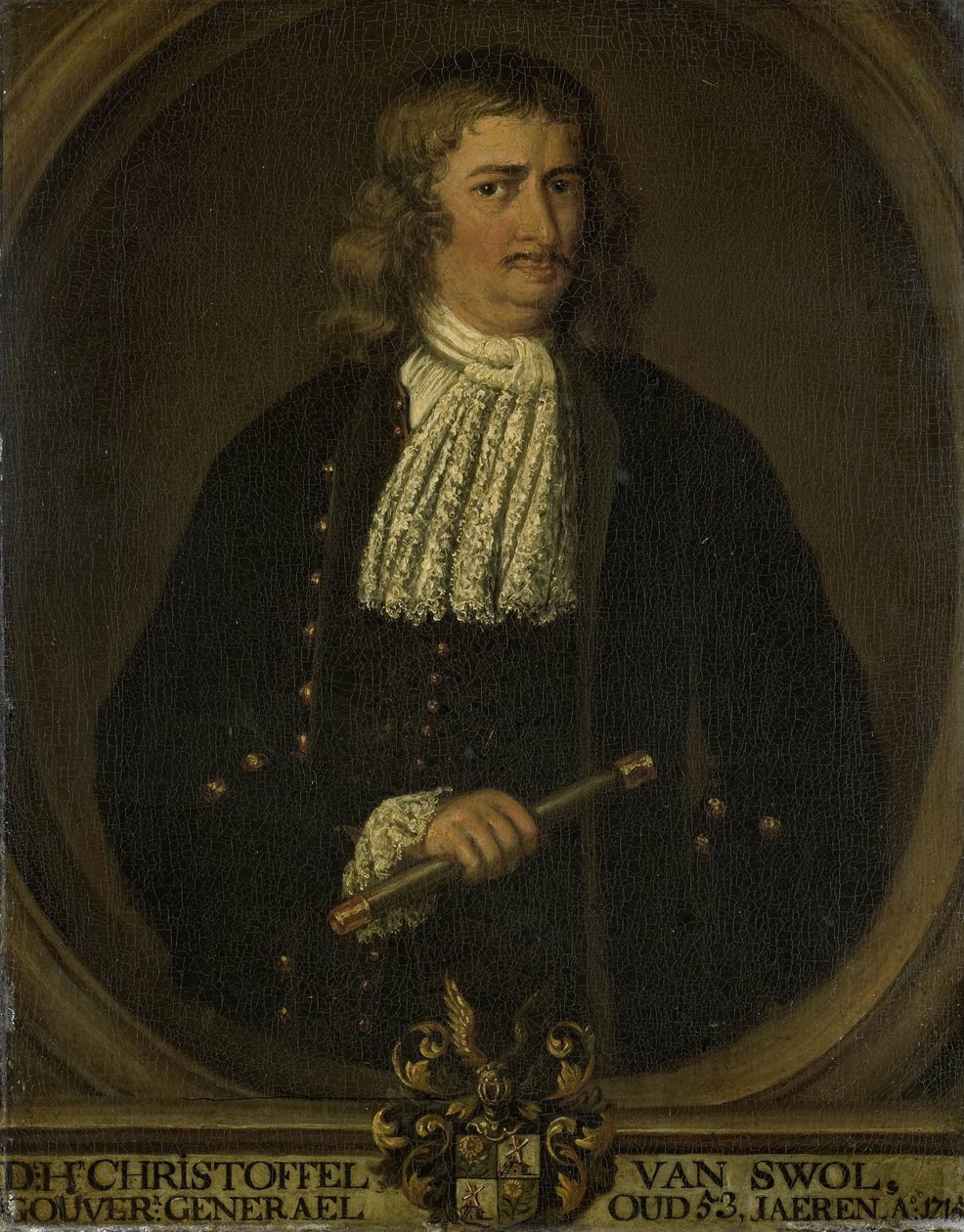 Portrett av Christoffel van Swoll (Swol, Zwol), generalguvernør i Nederlandsk Øst-India av Hendrik van den Bosch (copy after)