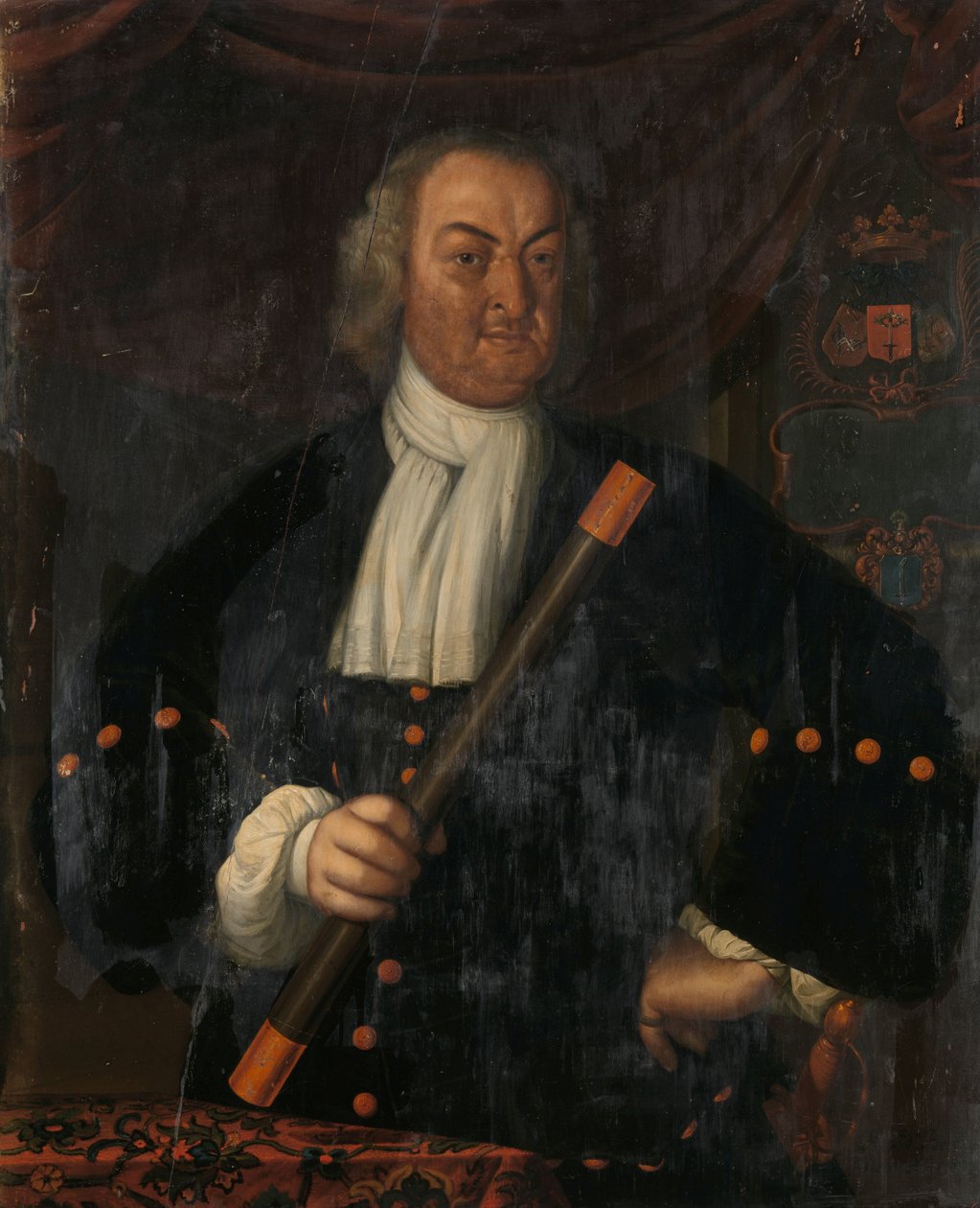 Hendrik Swaardecroon (1718–1725) Portrett av Hendrik Swaardecroon (Hendrick Zwaardecroon), generalguvernør i Nederlandsk Øst-India av Hendrik van den Bosch