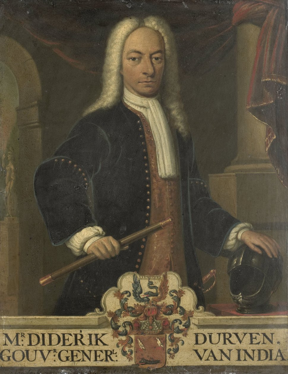 Portrett av Diederik van Durven, generalguvernør i Nederlandsk Øst-India av Hendrik van den Bosch