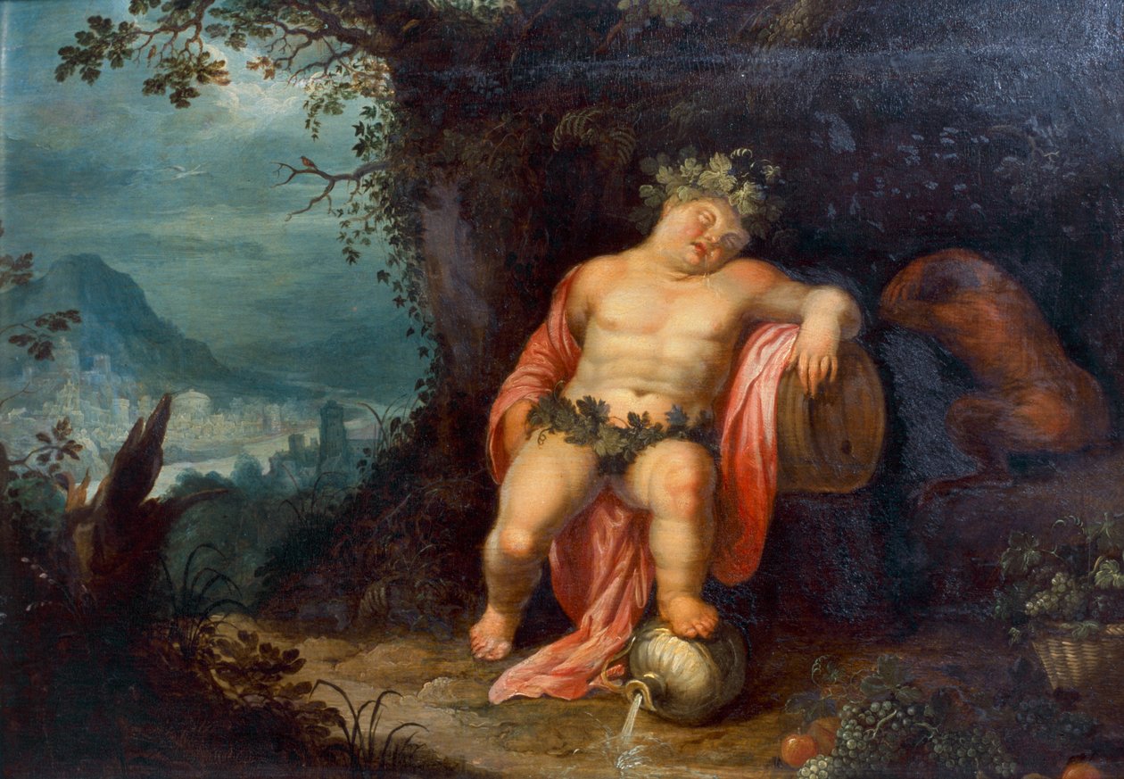Bacchus Asleep (olje på lerret) av Hendrik van the Elder Balen