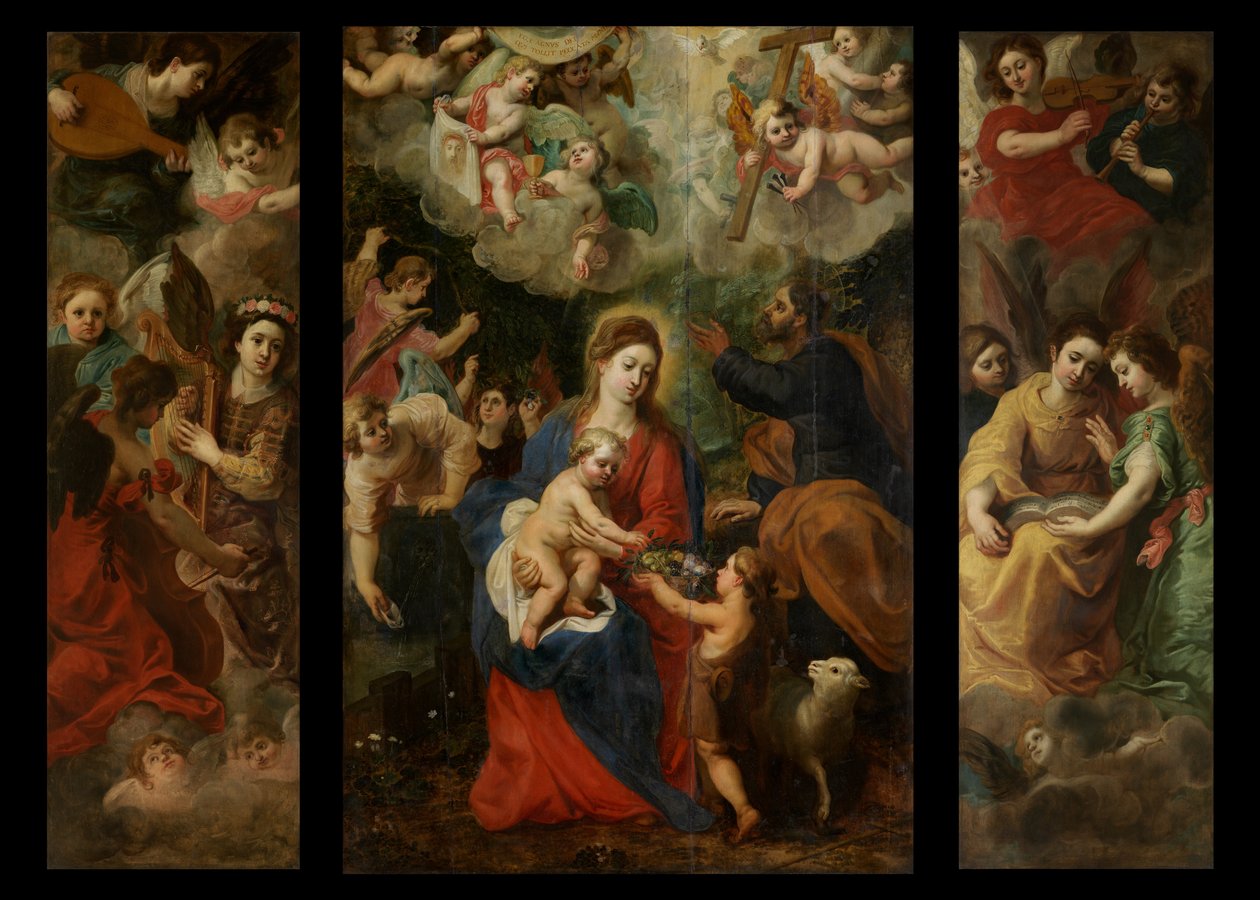 Hellig familie med engler (olje på panel) av Hendrik van the Elder Balen