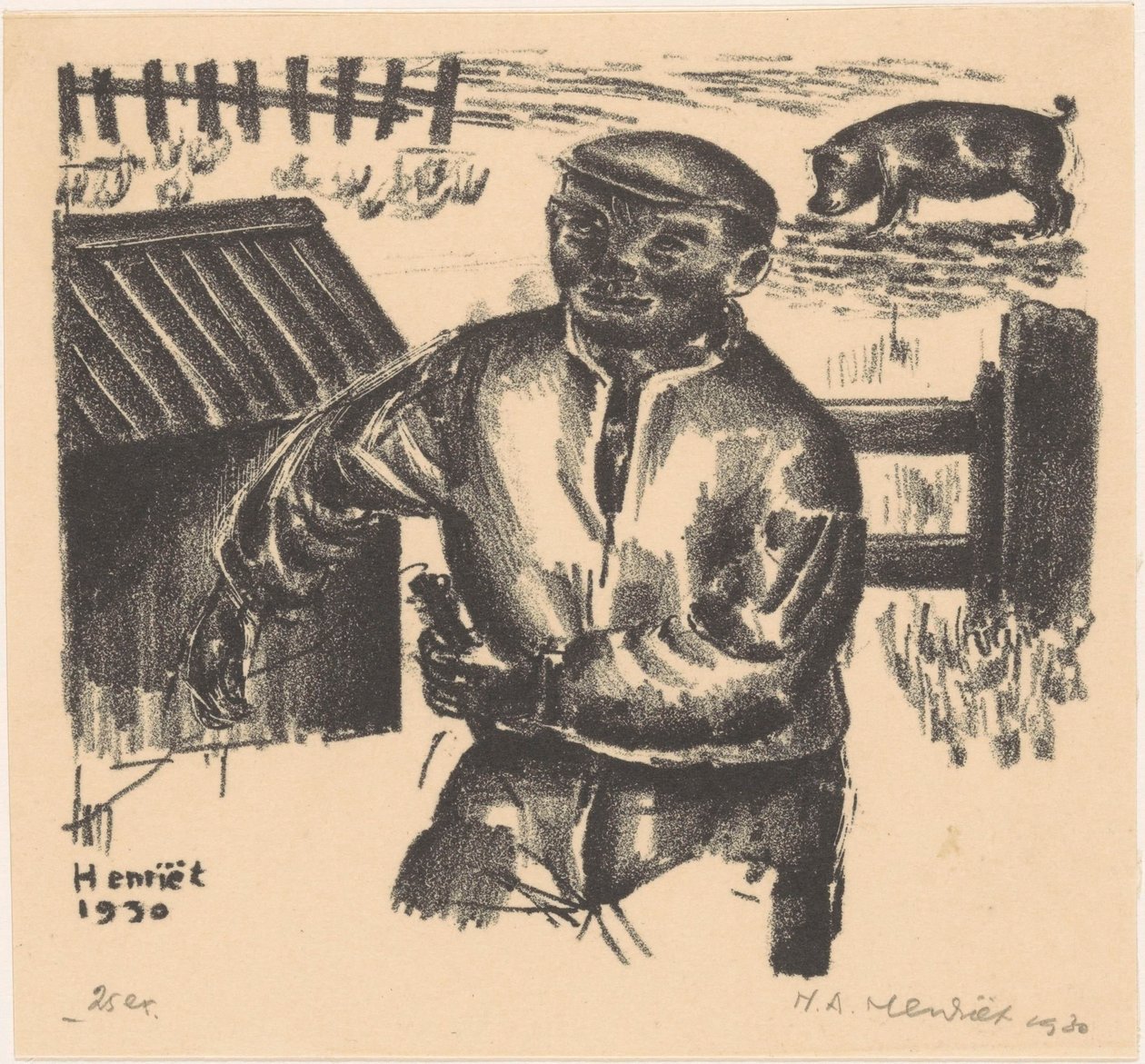Bonde ved en låve av Henk Henriët