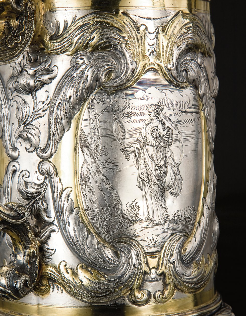 Detalj av en tankard, Danzig, ca. 1670 (pakke forgylt sølv) (se også 469708 og 469710) av Hennick (attr. to) Probst
