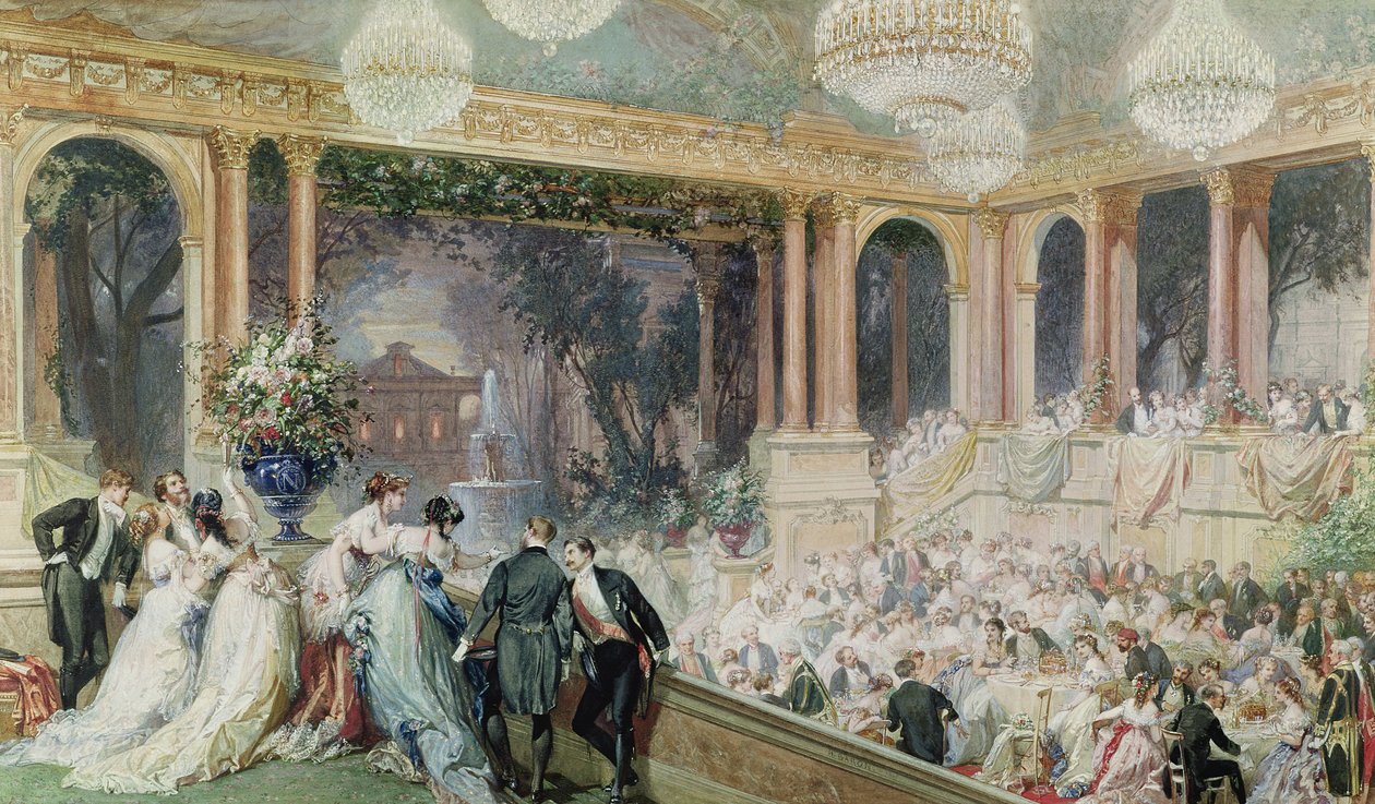 Middag på Tuileriene, 1867 av Henri Baron