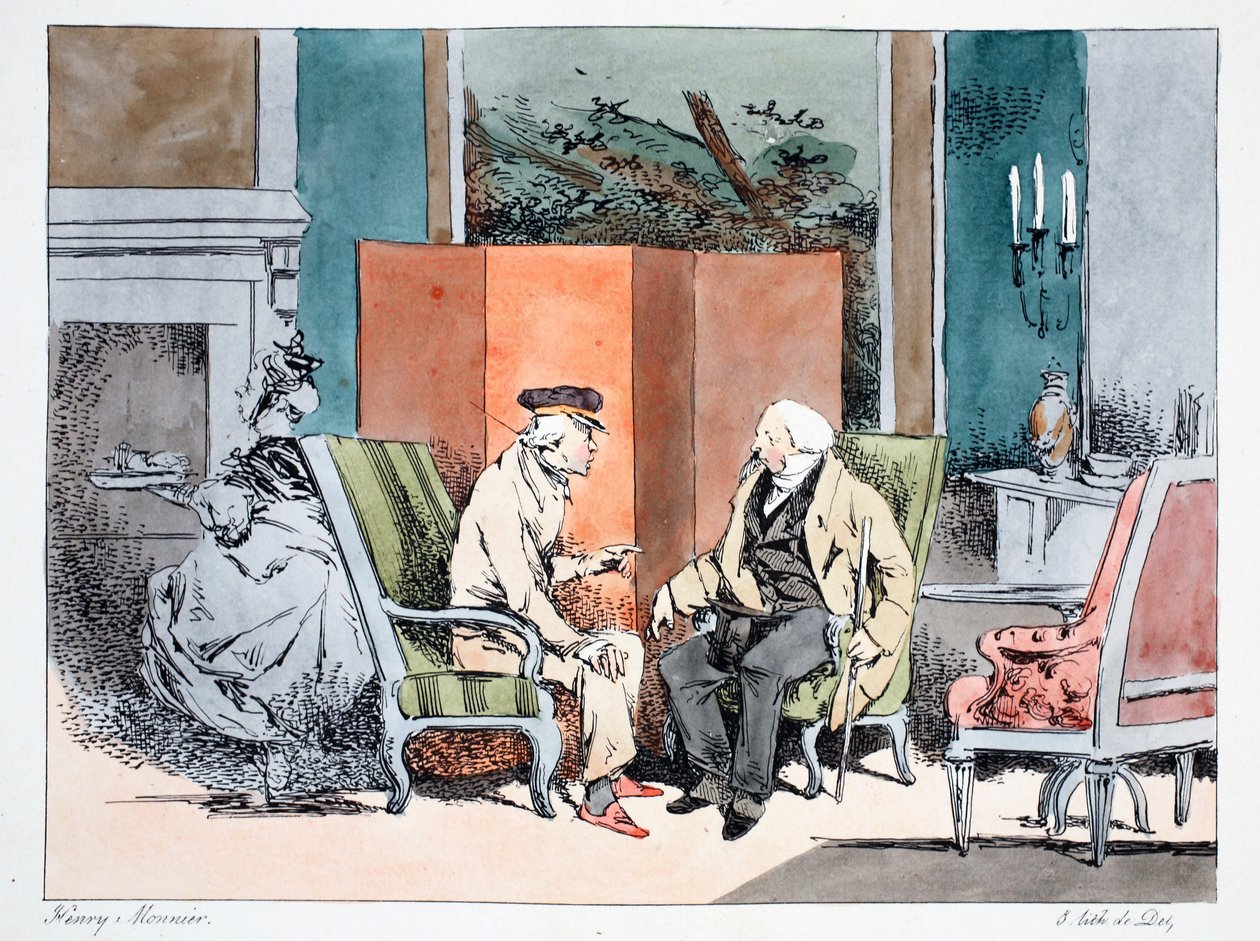 Jeg liker ikke spinat, ca. 1828 (håndfarget litho) av Henri Bonaventure Monnier