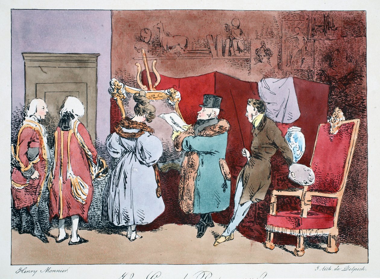 En stor figur, ca. 1828 (håndfarget lito) av Henri Bonaventure Monnier