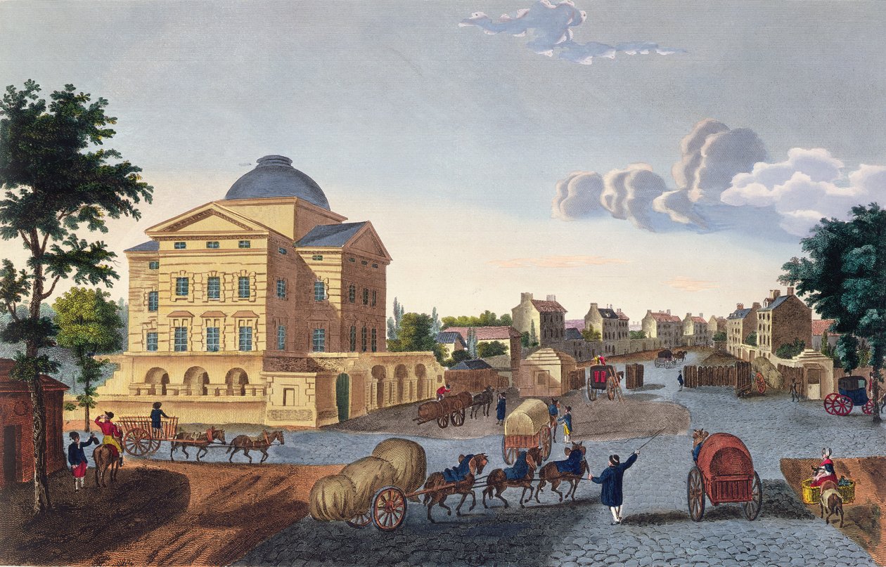 Barriere du Roule, ca. 1815-20 (fargegravering) av Henri Courvoisier Voisin