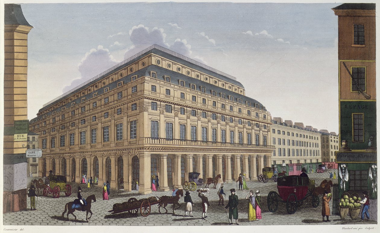 Le Theatre Francaise (Comedie Francaise) ca. 1815-20 (fargegravering) av Henri Courvoisier Voisin