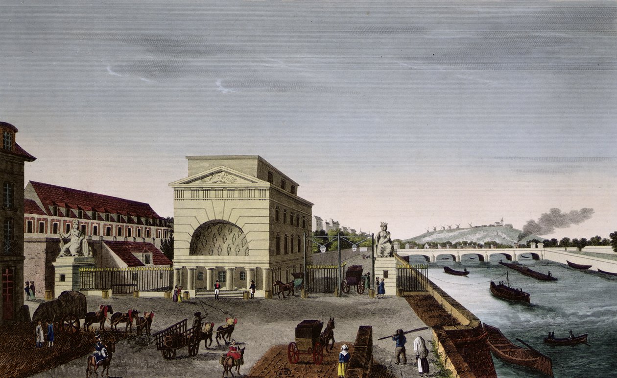 The Barriere de Passy, ca. 1815-20 (fargegravering) av Henri Courvoisier Voisin