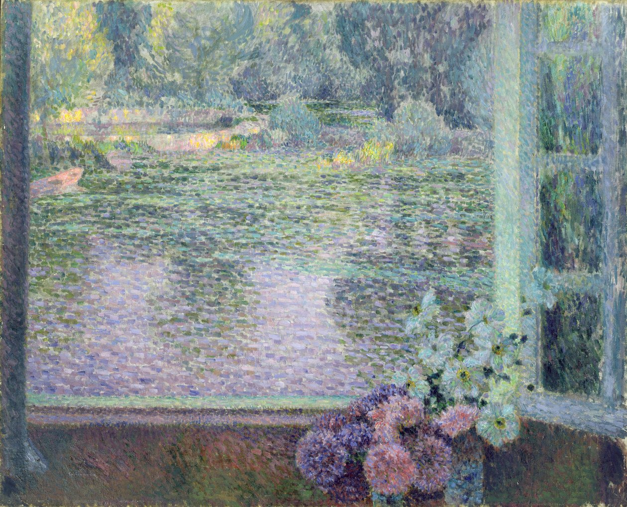 Et vindu mot elven, 1908 av Henri Eugene Augustin Le Sidaner