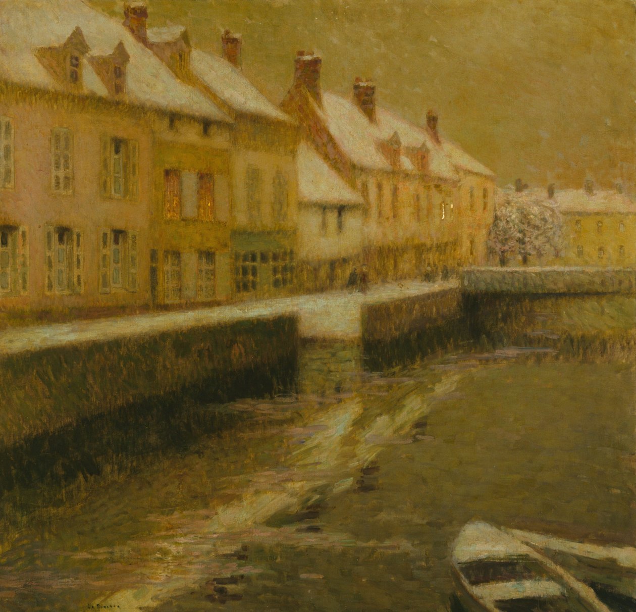 Kanal i Brugge, vinter av Henri Eugene Augustin Le Sidaner