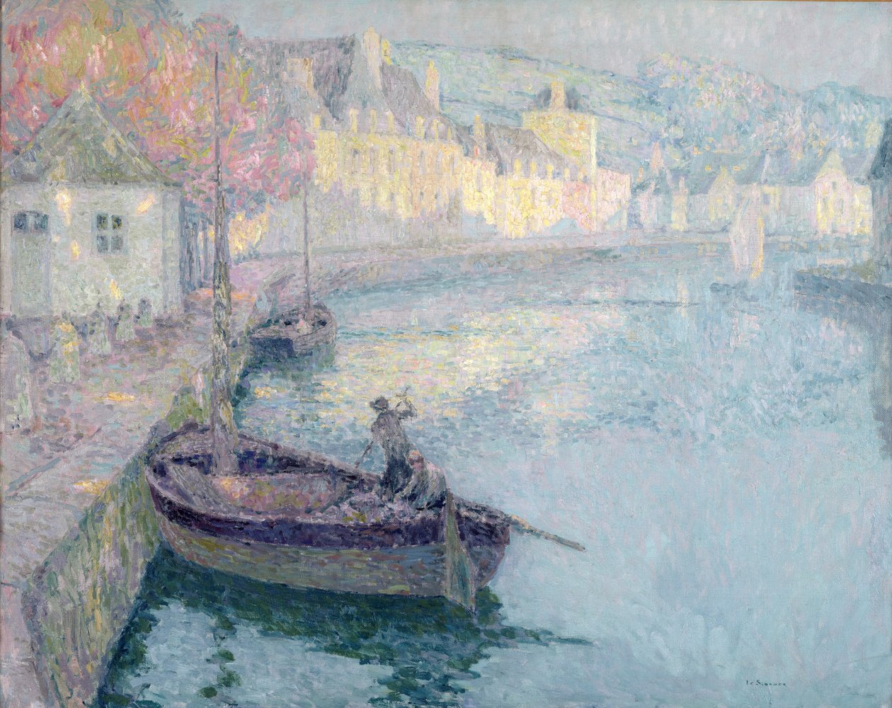 Klar morgen, Quimperle, 1923 av Henri Eugene Augustin Le Sidaner