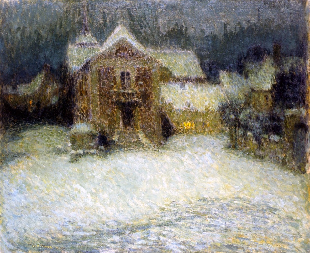 Snø ved Gerberoy, 1910 av Henri Eugene Augustin Le Sidaner