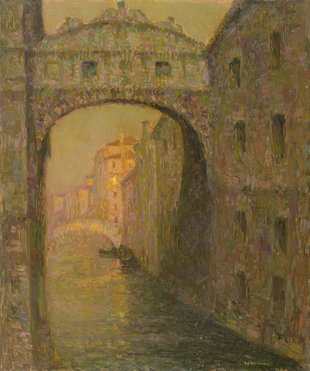 Sukkenes bro, Venezia, ca. 1918 av Henri Eugene Augustin Le Sidaner