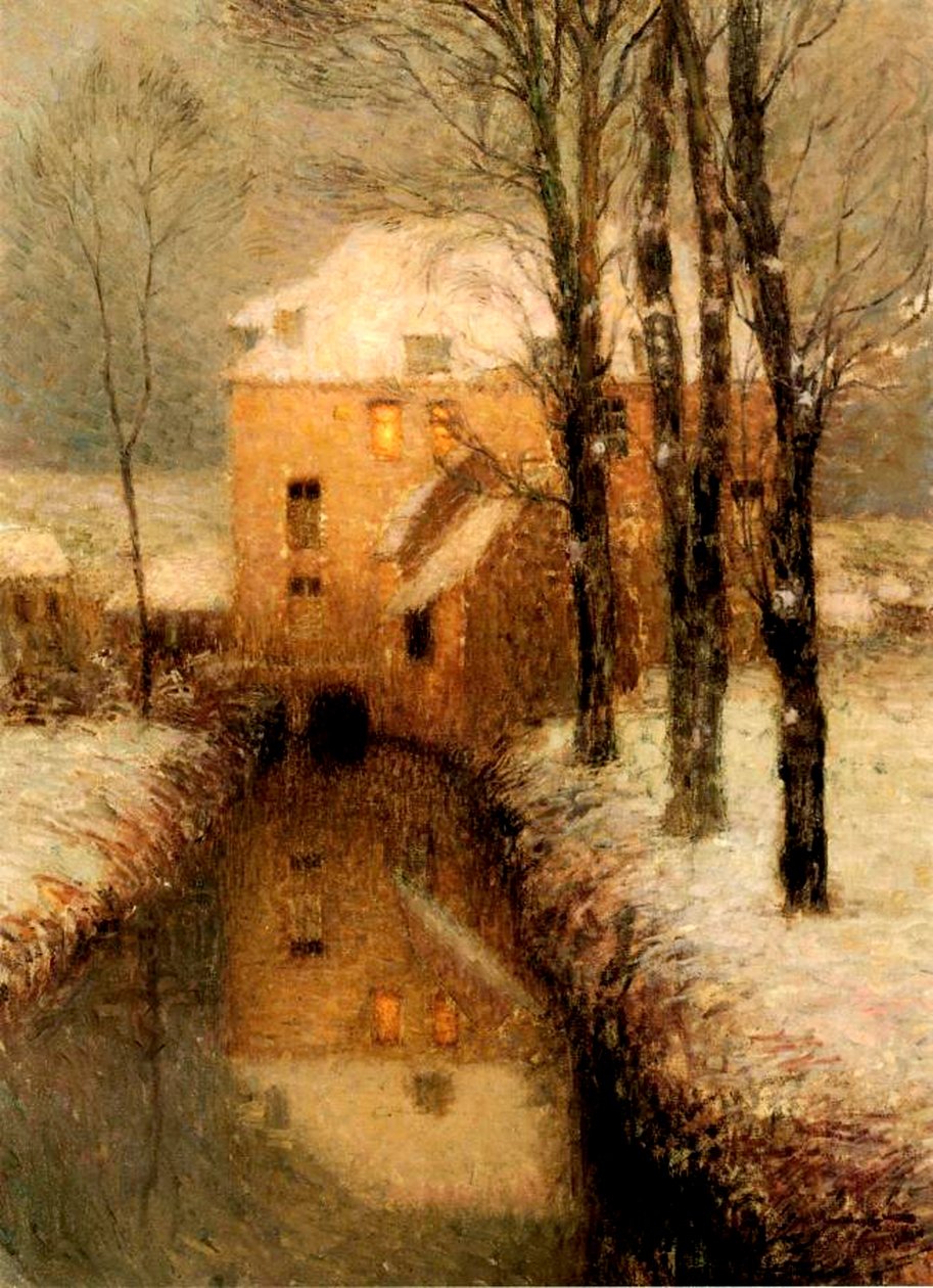 Kanalen om vinteren, 1901 av Henri Eugene Augustin Le Sidaner