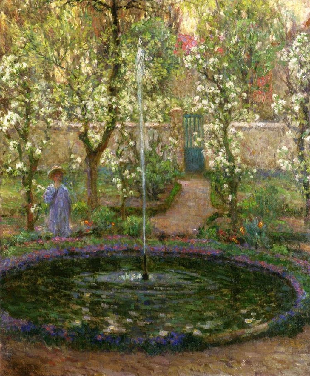 Den lille dammen, 1905 av Henri Eugene Augustin Le Sidaner