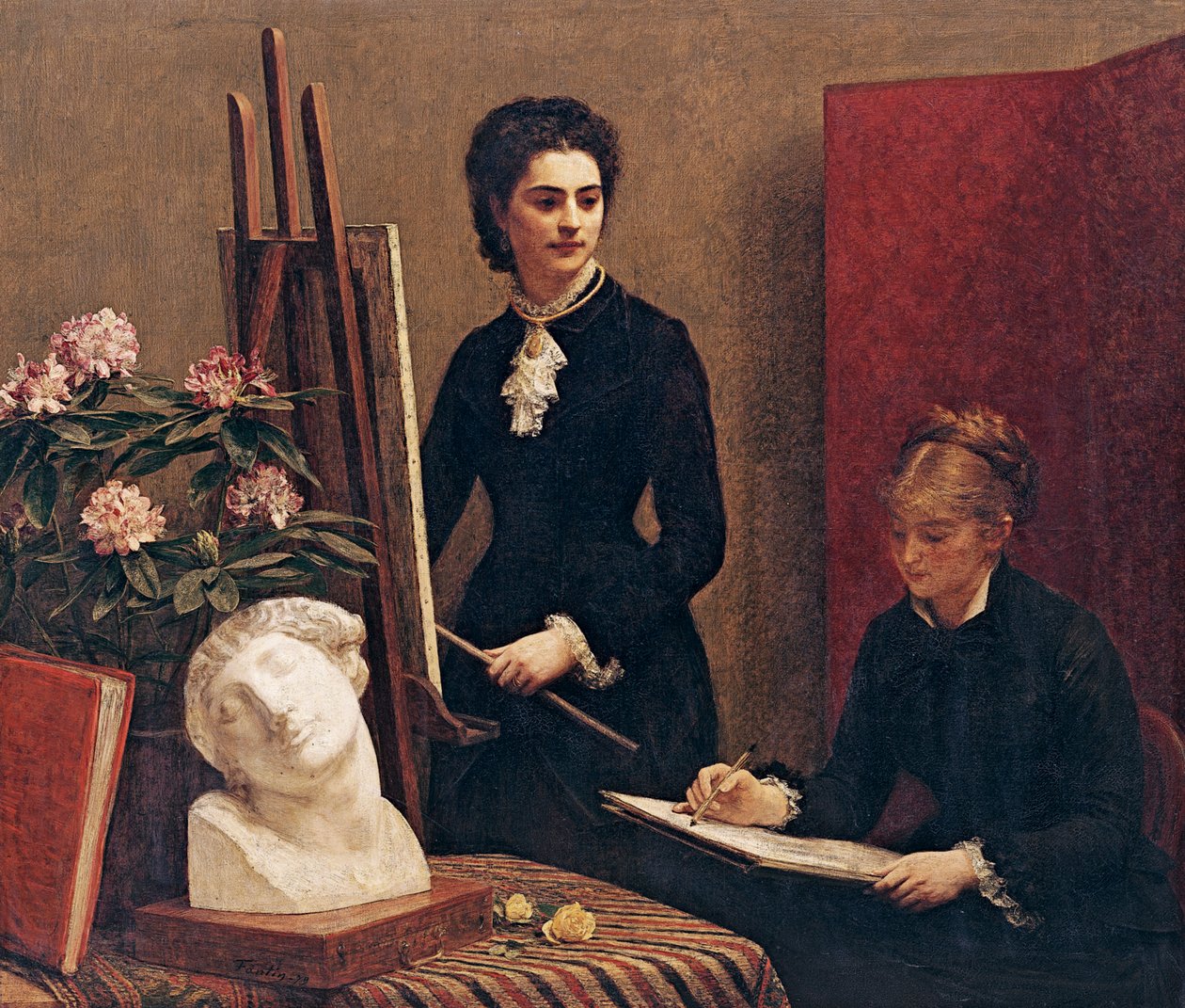 Tegningstime i verkstedet av Ignace Henri Jean Fantin Latour