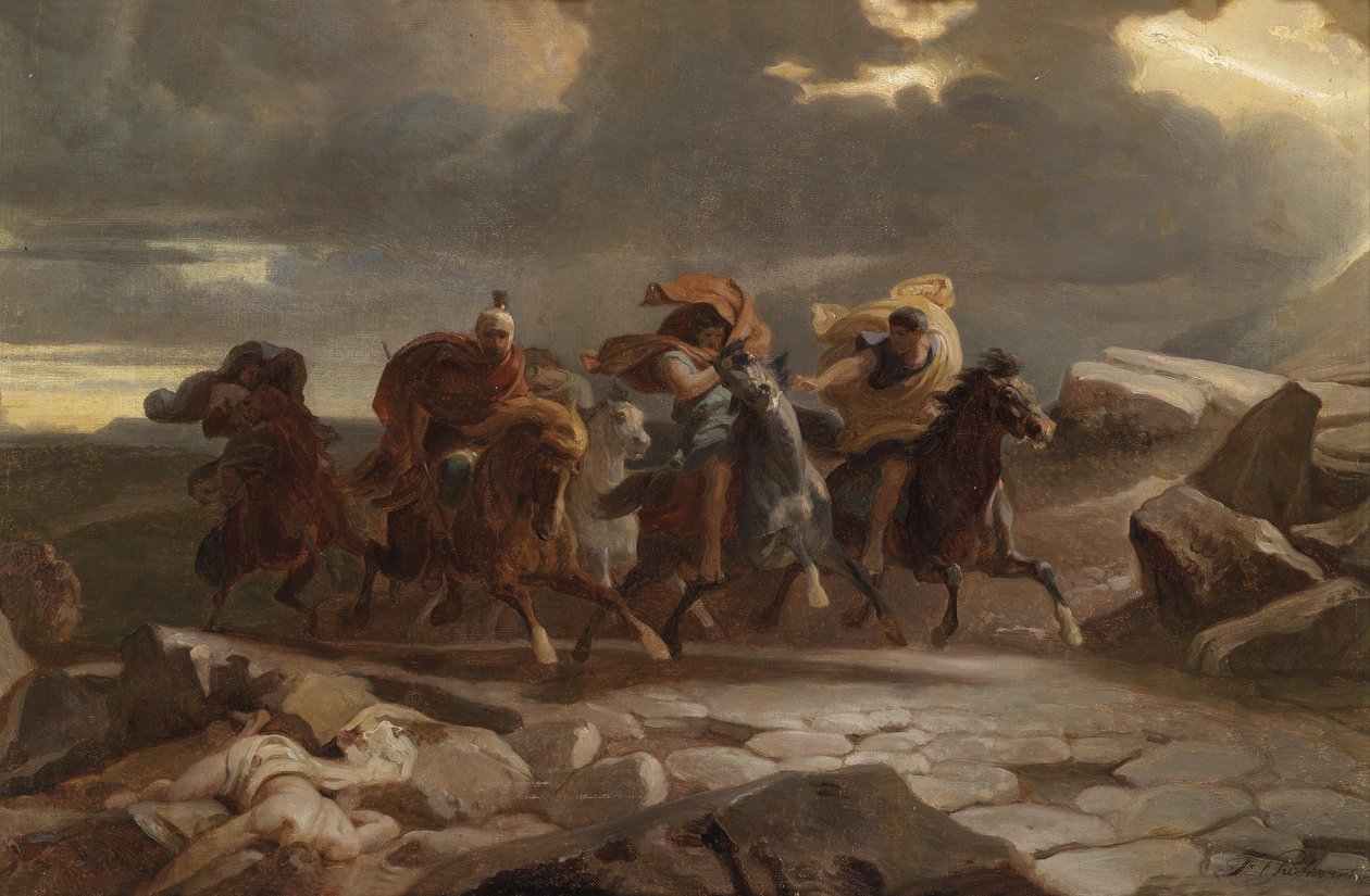 På rømmen av Henri Felix Emmanuel Philippoteaux