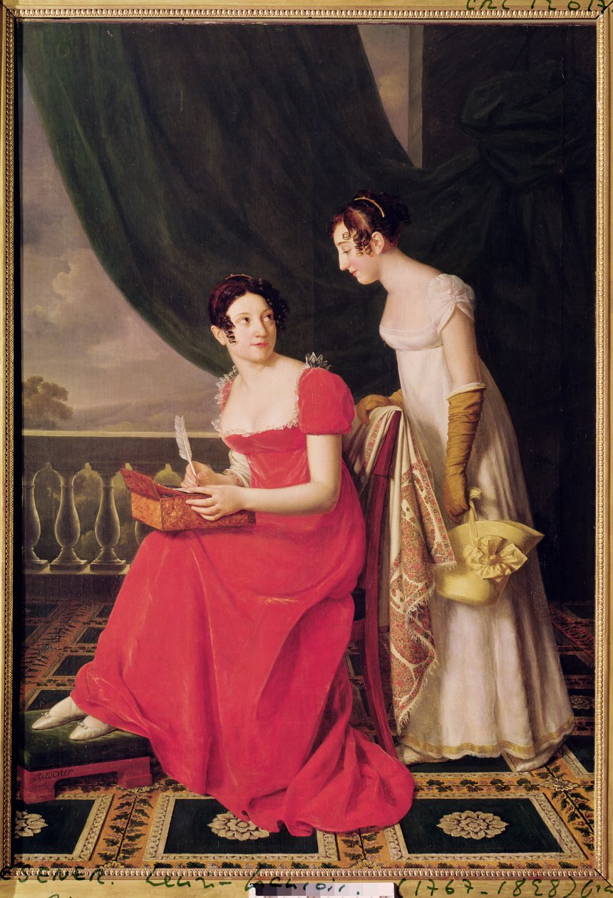 Madame Rieser og hennes søster, Madame Longroy, 1802 av Henri Francois Riesener
