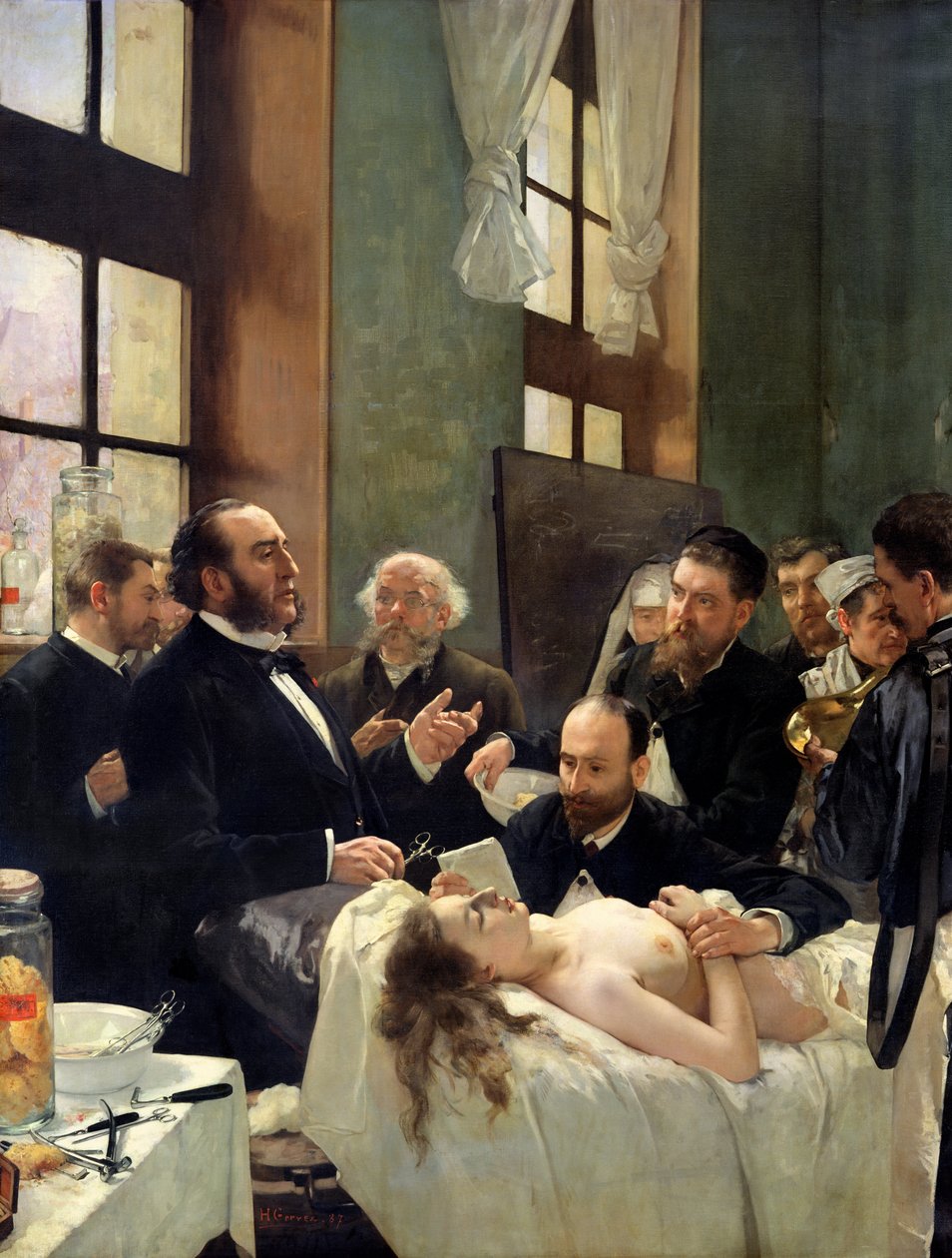 Før operasjonen, eller Doctor Pean-undervisning ved Saint-Louis sykehus, 1887 av Henri Gervex