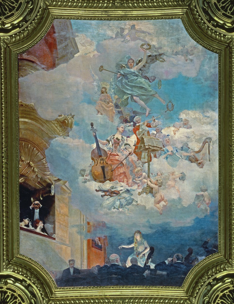 Musikk gjennom tidene, taket på Salle des Fetes (ballsal), 1891 av Henri Gervex