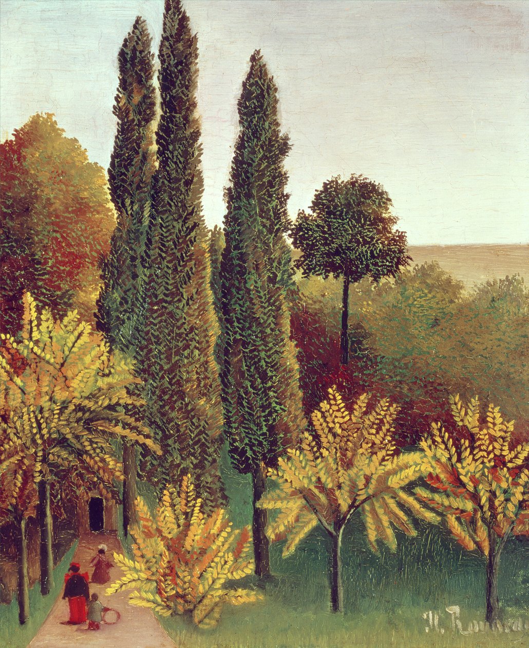 Sti i Buttes Chaumont Park, Paris, 1908 av Henri Rousseau