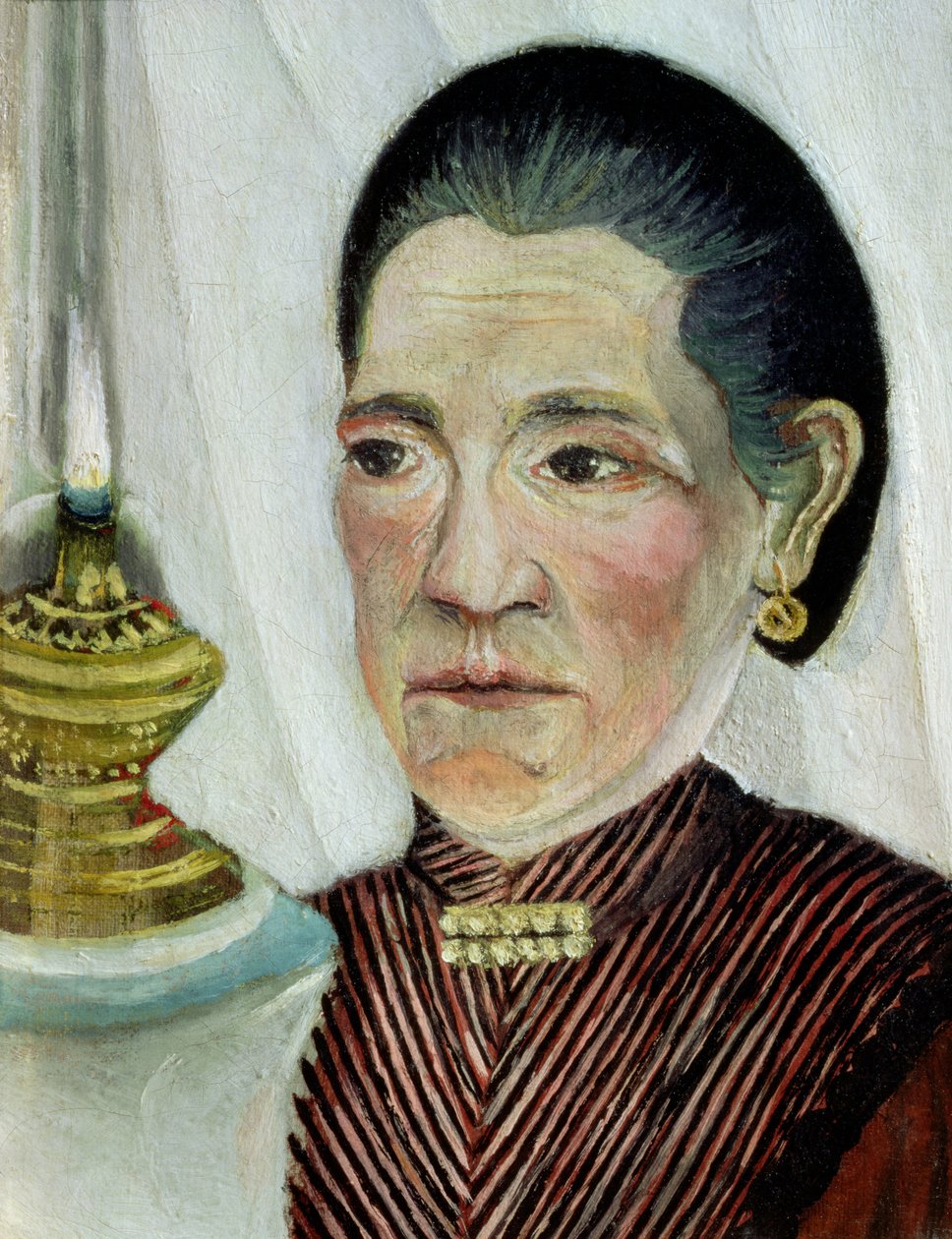 Portrett av Josephine, kunstnerens andre kone, ca. 1900-03 (for par se 83698) av Henri Rousseau