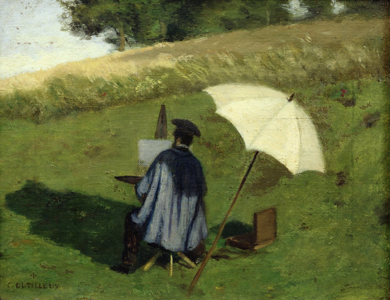 Desire Dubois Painting in the Open Air, ca. 1852 av Henri Joseph Constant Dutilleux
