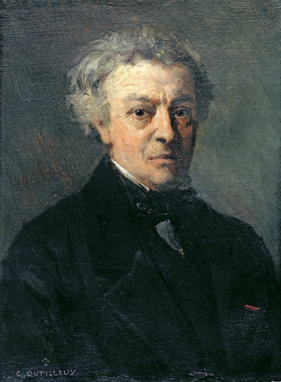 Portrett av Camille Corot (1796-1875) ca. 1863 av Henri Joseph Constant Dutilleux
