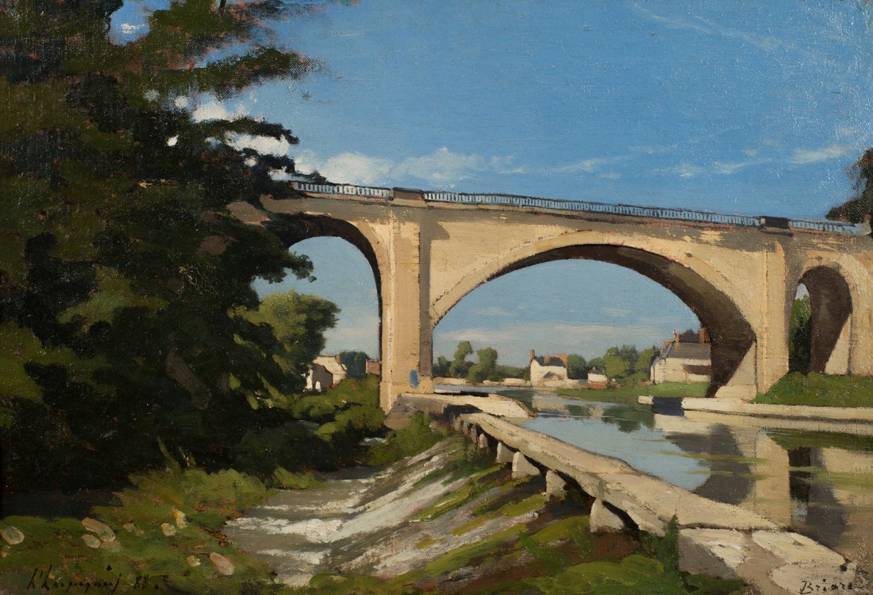 Jernbanebroen ved Briare av Henri Joseph Harpignies
