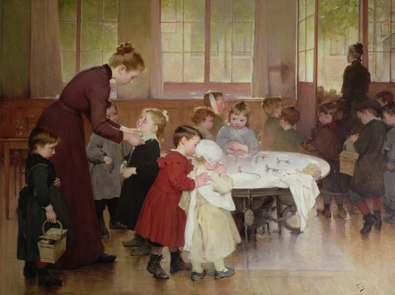 Barneskole, 1898 (olje) av Henri Jules Jean Geoffroy