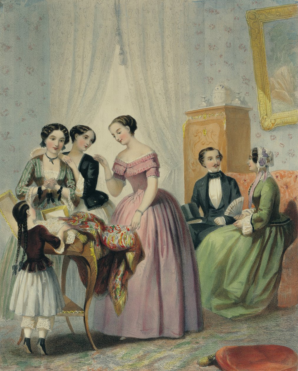 Bryllupsgavene, gravert av Bettanier, 1852-53 av Henri Lafon