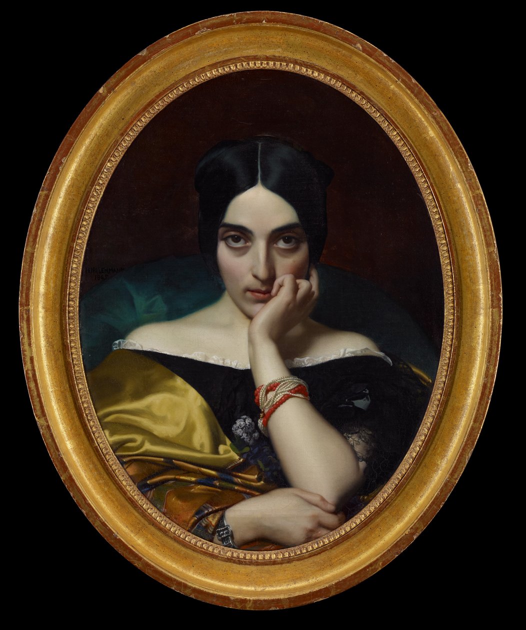 Portrett av Clémentine (Mrs. Alphonse) Karr, 1845 av Henri Lehmann